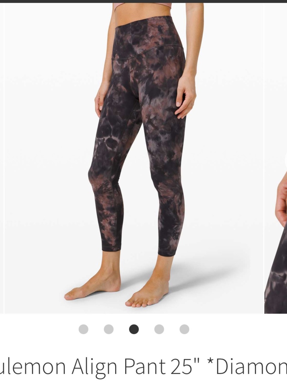 Lululemon Align 25” Diamond Graphite Gray Pink Pastel size 8
